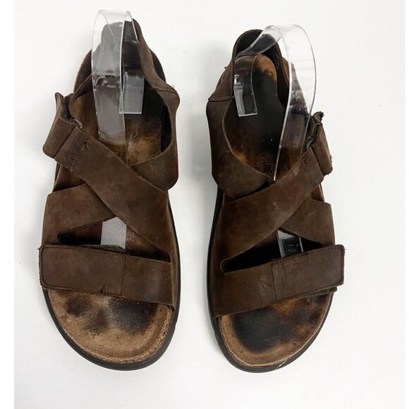 Mephisto Nadek Sandals Men’s EU 45 US 11 Brown Leather Nubuck Cross Slide Shoes main image 4